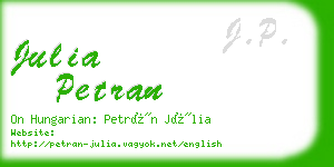 julia petran business card